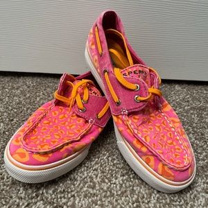 NWT Pink Leopard Sperry Shoes